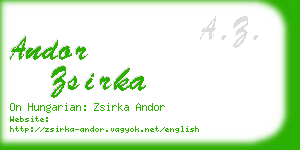 andor zsirka business card